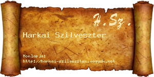 Harkai Szilveszter névjegykártya